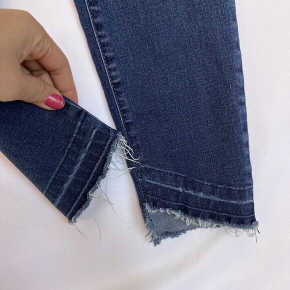 Old Navy Rockstar Skinny‎ Stretch Women Blue Denim Raw Hem Jeans Size 2 - Picture 6 of 13